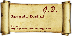 Gyarmati Dominik névjegykártya